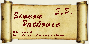 Simeon Patković vizit kartica